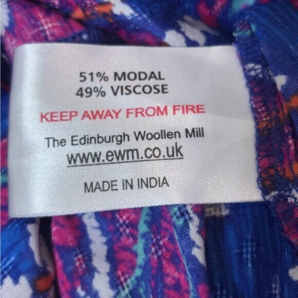 Country Rose Blue Floral Midi Dress Size 12 Sleeveless Boho Print Coastal Office - Picture 4 of 10